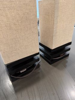 Pair of Table Lamps with Linen Shades