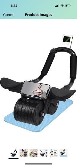 New Ab Roller Wheel with Knee Mat &Timer, Automatic Rebound Abdominal Wheel, Ab Abdominal Exercise R