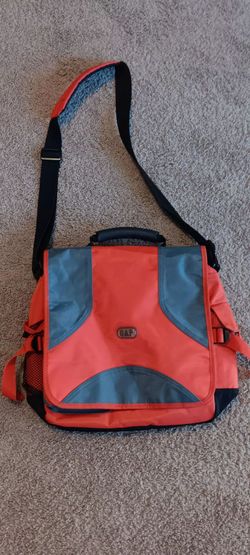 Vintage Y2K GAP Orange Messenger Crossbody Bag with Comic Book Graphic Lining
