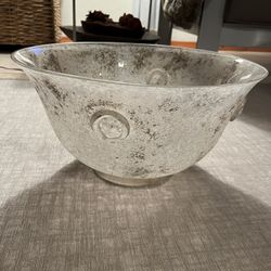 16” Large Antiqued Glass Bowl