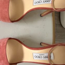 Jimmy Choo Pink Heels Elegant Suede Stilettos