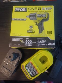 Ryobi 1/2" Brushless Impact with 4ah Bat & Charger