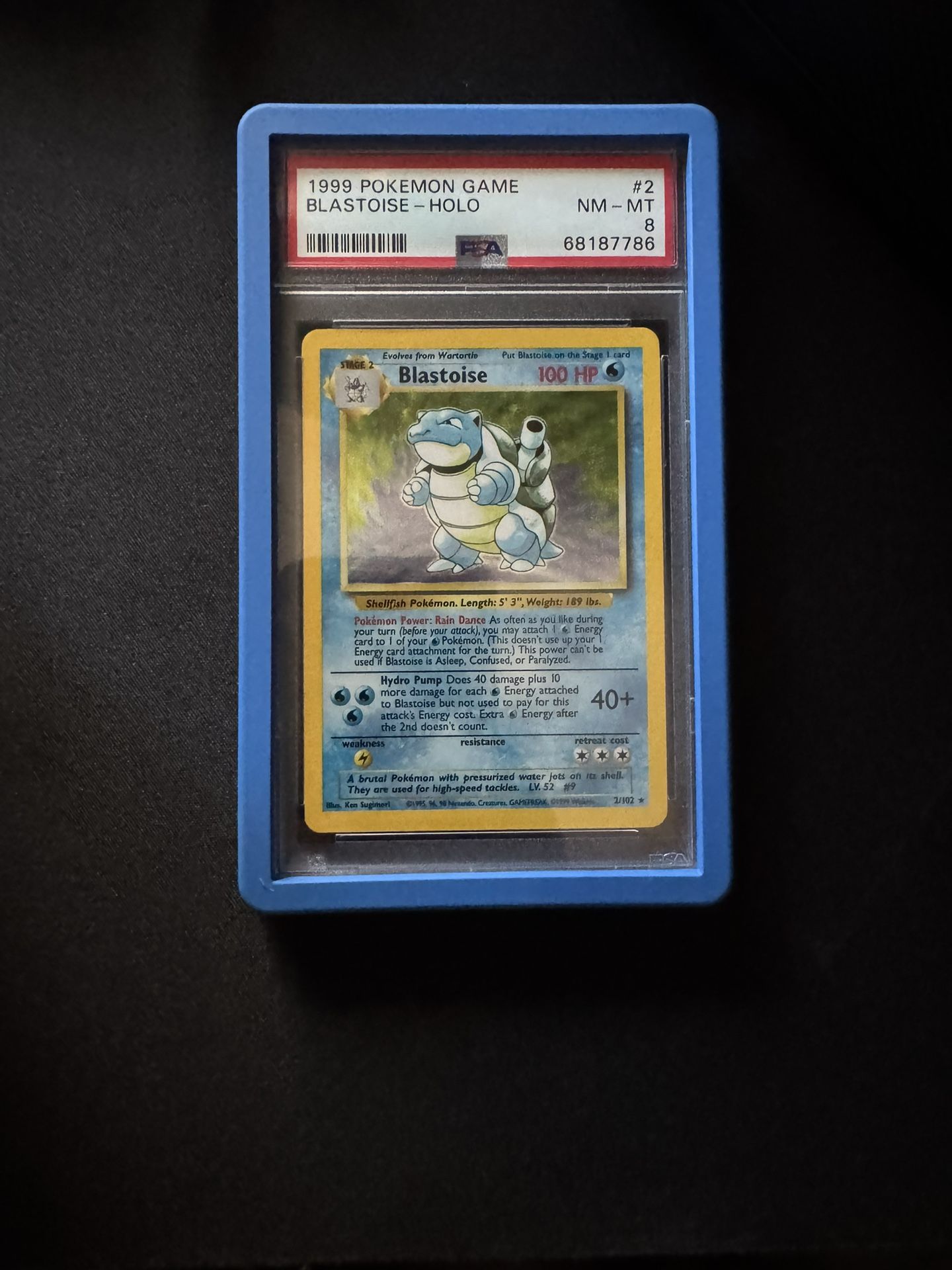 Pokemon SLAB- Blastoise Base Set PSA 8