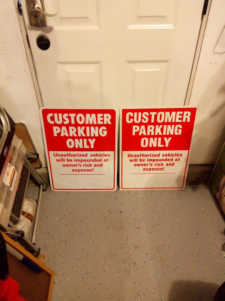 Metal Parking Signs 2pc.