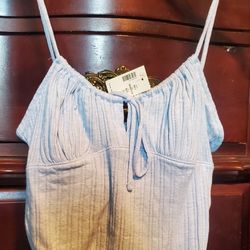 Blue Crop Top