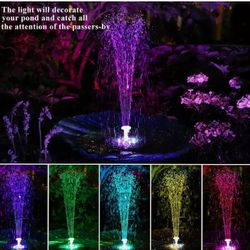 Solar Rechargeable Water Fountain With 8 Color LEDs