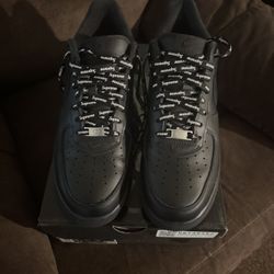supreme black air force 1s