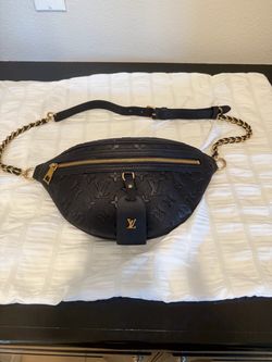 High rise bum bag-black and gold