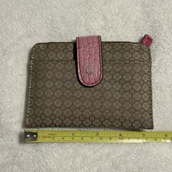 Small coin card holder purse wallet pink going out pocketbook zipper tan