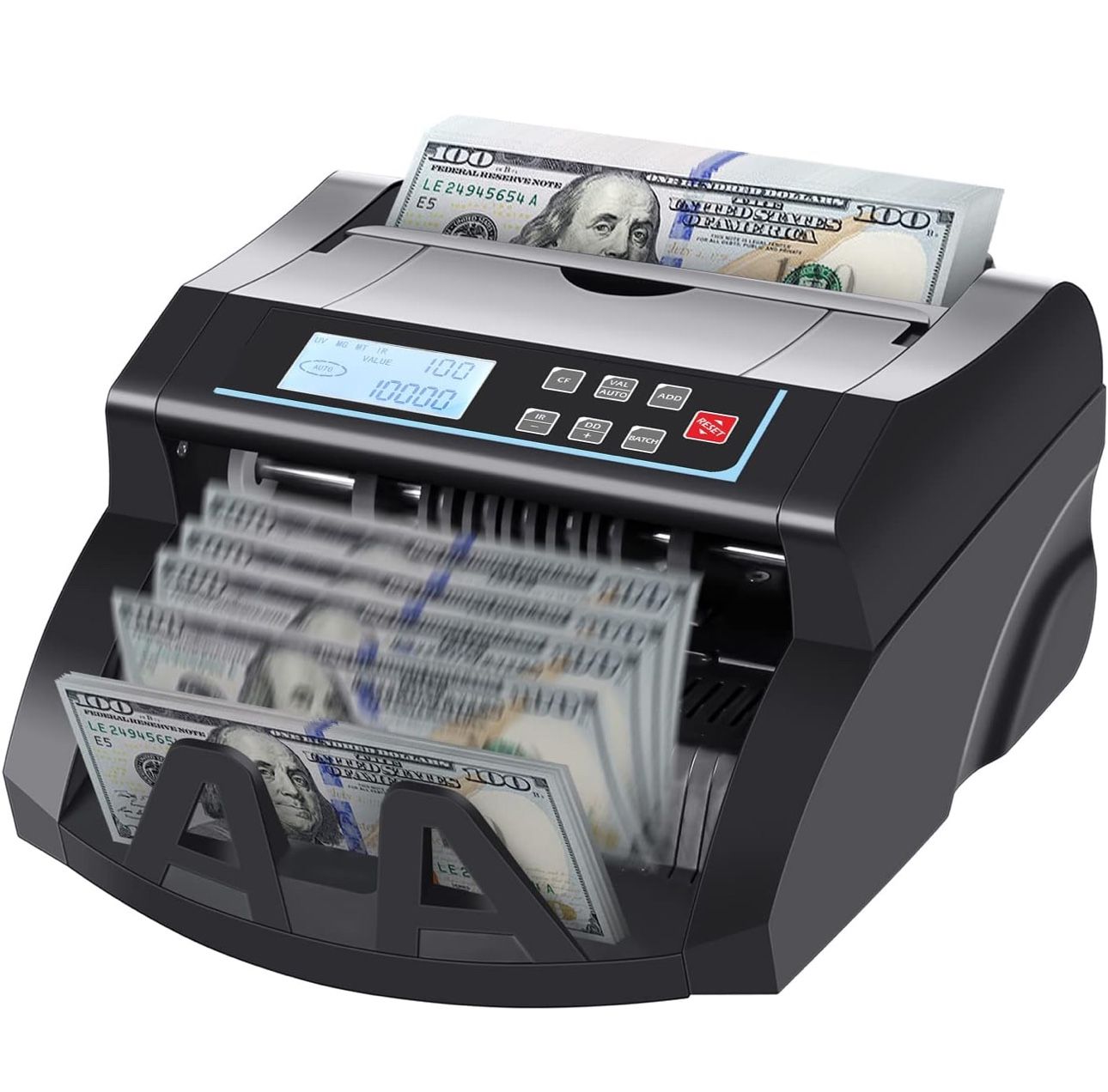 Money Counter Machine with Value Count for US Dollar Bills,Uv/Mg/Mt/Ir/Dd Counte