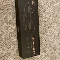 KMM Pilates Bar Kit with Resistance Band, Portable Yoga Pilates Stick 8 Shape Chest Rally Pull Rope Muscle Toning Bar Home Gym Pilates Body Shaping Pi