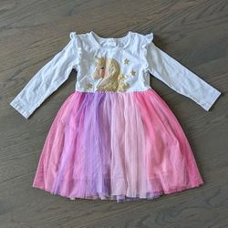 Girls Tutu Tulle Unicorn Dress, 5-6 Years, Purple/Pink/White
