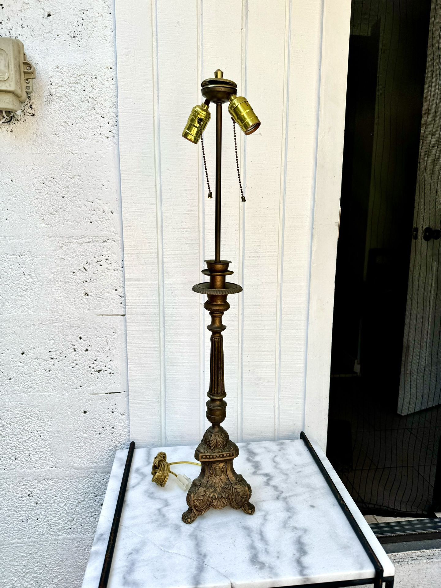 Ornate Antique Bronze Lamp $25