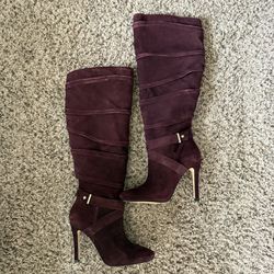 Guess Daris Burgundy Suede Boots Women’s Size 5.5