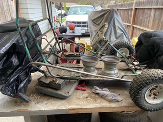 Gokart has New. Moter only started two times needs back tires and the little tender love and care.