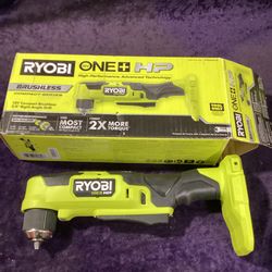 🧰🛠RYOBI ONE+ HP 18V Brushless Cordless Compact 3/8” Right Angle Drill-NEW!(Tool Only)-$80!🧰🛠