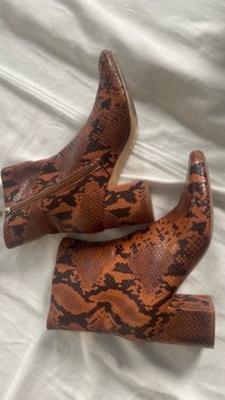 Urban Outfitters Brown Snakeskin Ankle Boots