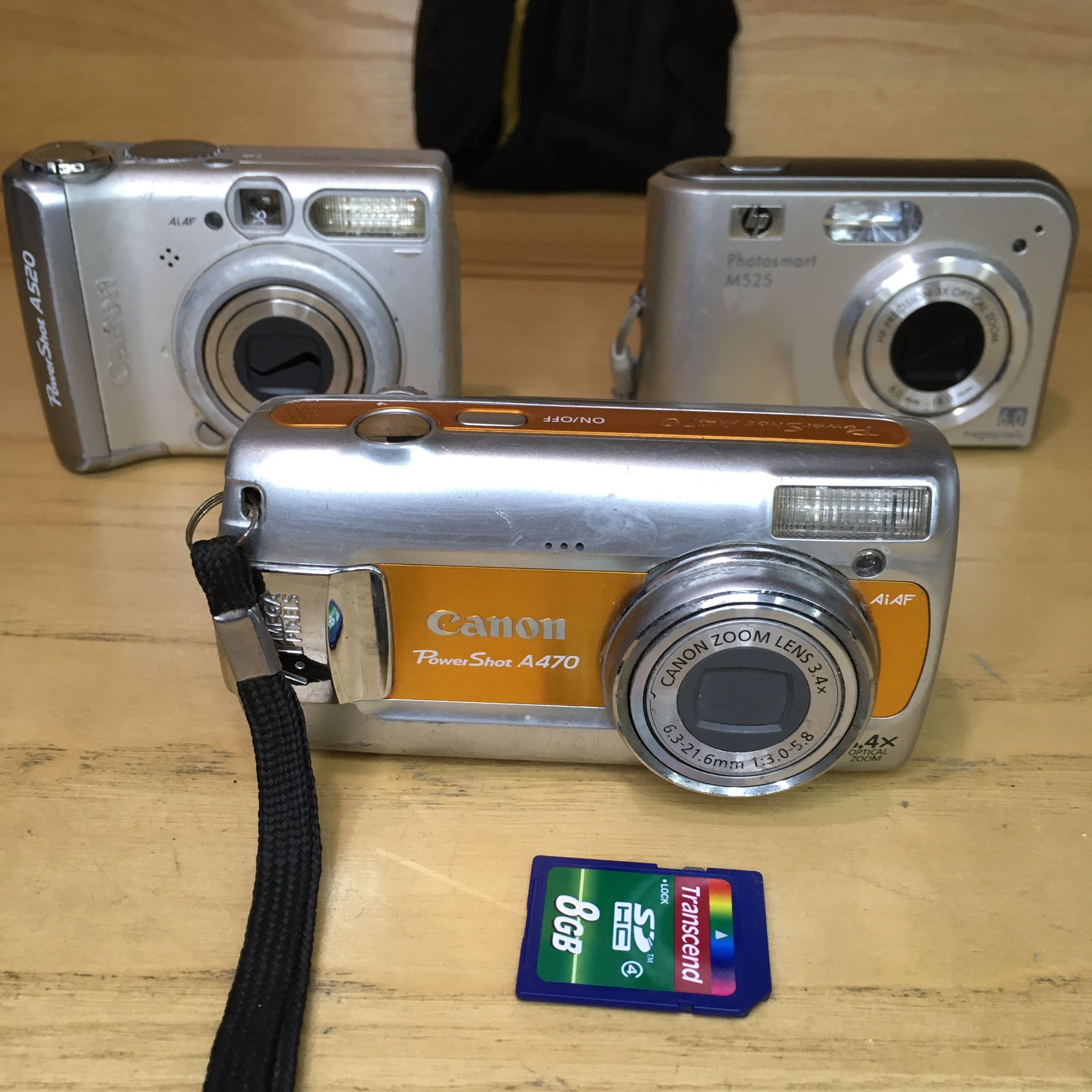 (all For $90) Canon Powershot A470 A250 HP Photosmart M525