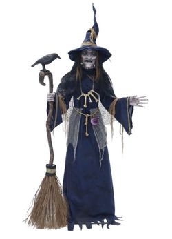 6 ft. Gruesome Grounds Animated LED Nightshade Witch with LifeEyes LCD Eyes