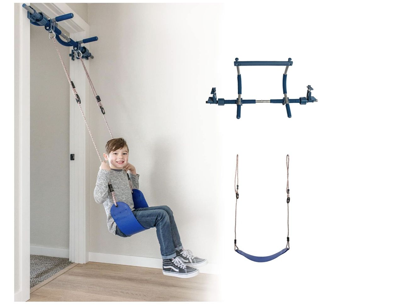 Indoor Doorway Swing & Pull-Up Bar Set for Kids & Adults
