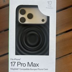 New iPhone 17 Pro Max, MagSafe Compatible Bumper Case, Black