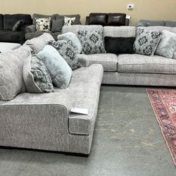 Mercado Pewter Sofa and Loveseat Living Room Set 