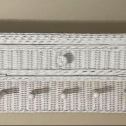 Wicker Desk And Accessories 