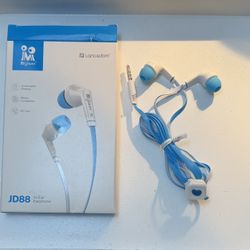 Langsdom JD88 In-Ear Earphones White Blue Wired 3.5mm HD Call Comfortable