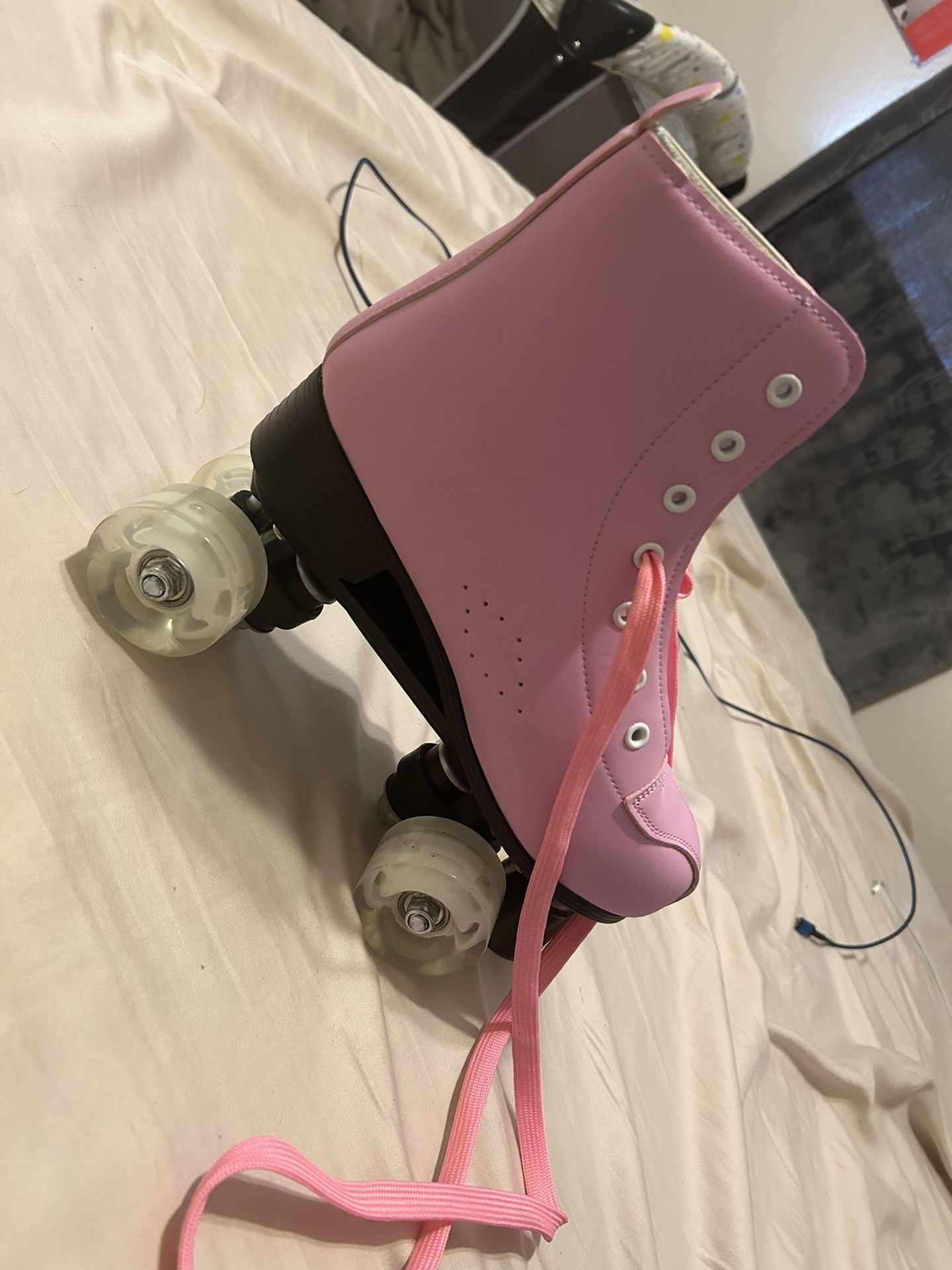 Pink Roller Skates With Light Up Wheels