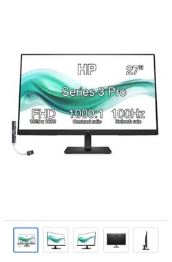 HP - Series 3 Pro 327pf 27" FHD IPS Monitor, Anti-Glare, Flicker Free, Display Port & DKZ Hub, (B0CG3UT#ABA) - Black