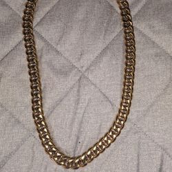 14mm Stainless Steel Gold Cuban Necklace 