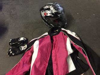 Women’s small Joe Rocket Motorcycle Jacket Gloves and Shoei Helmet. $400 for all. FIRM.