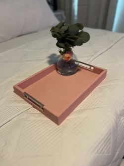 Pink decorative tray