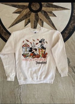 Disneyland Resort Pumpkin Spice Sweatshirt Mickey,Minnie,chip and dale