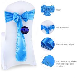 Satin Chair Sashes Dining Chair Bows Tie Backs