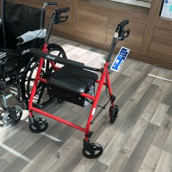 Folding Red Adult Rollator