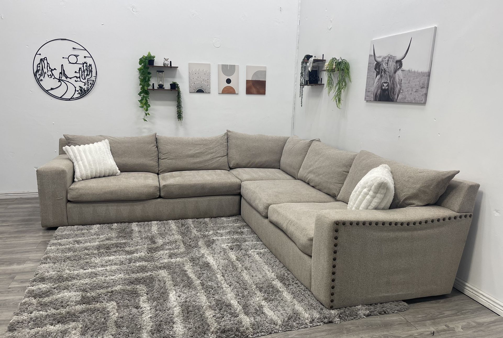 Grey Sectional Couch - Free Delivery