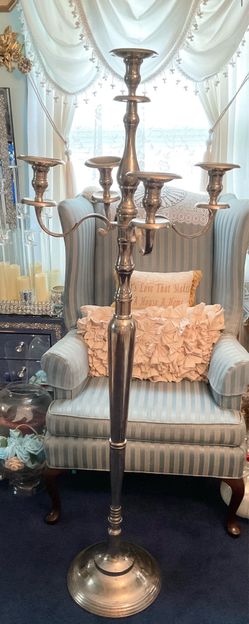 5 feet tall silver candle holder