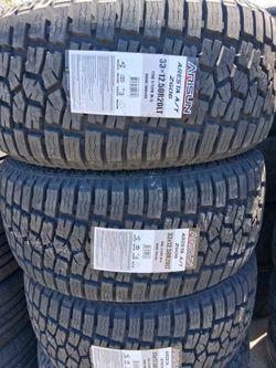 33x12.50r20 !!! ARISUN A/T LT !!! $680 LAS 4 LLANTAS MONTADAS Y BALANCEO INCLUIDO 👌