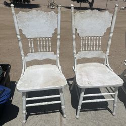 Wooden Farmhouse Chairs - Set Of 2