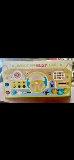 NIB Montessori Electronic Wooden Activity Busy Car