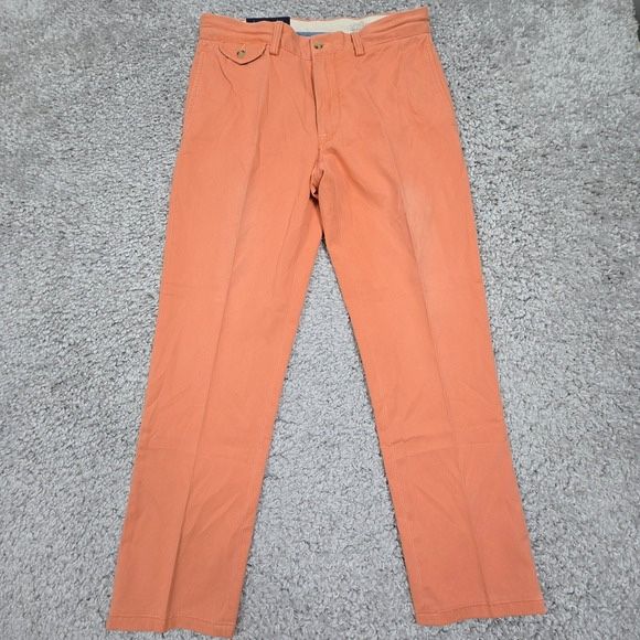 Vtg Polo Ralph Lauren Pants Mens 30x30 (Fits 30x28) Orange Straight Chino READ