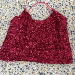 Sequin top Halter - Hot Pink NEW