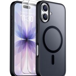 iPhone 17 Case, Magnetic Translucent with [2PCS Tempered Glass Screen Protector] [Military Grade Drop Protection]