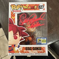 Funko Pop! Dragon Ball Super SSG Goku 2020 SDCC Autographed PSA Certified