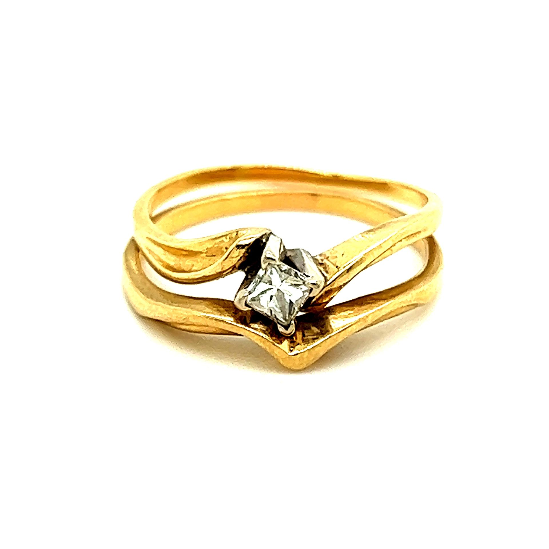 14k Princess Diamond Ring Set