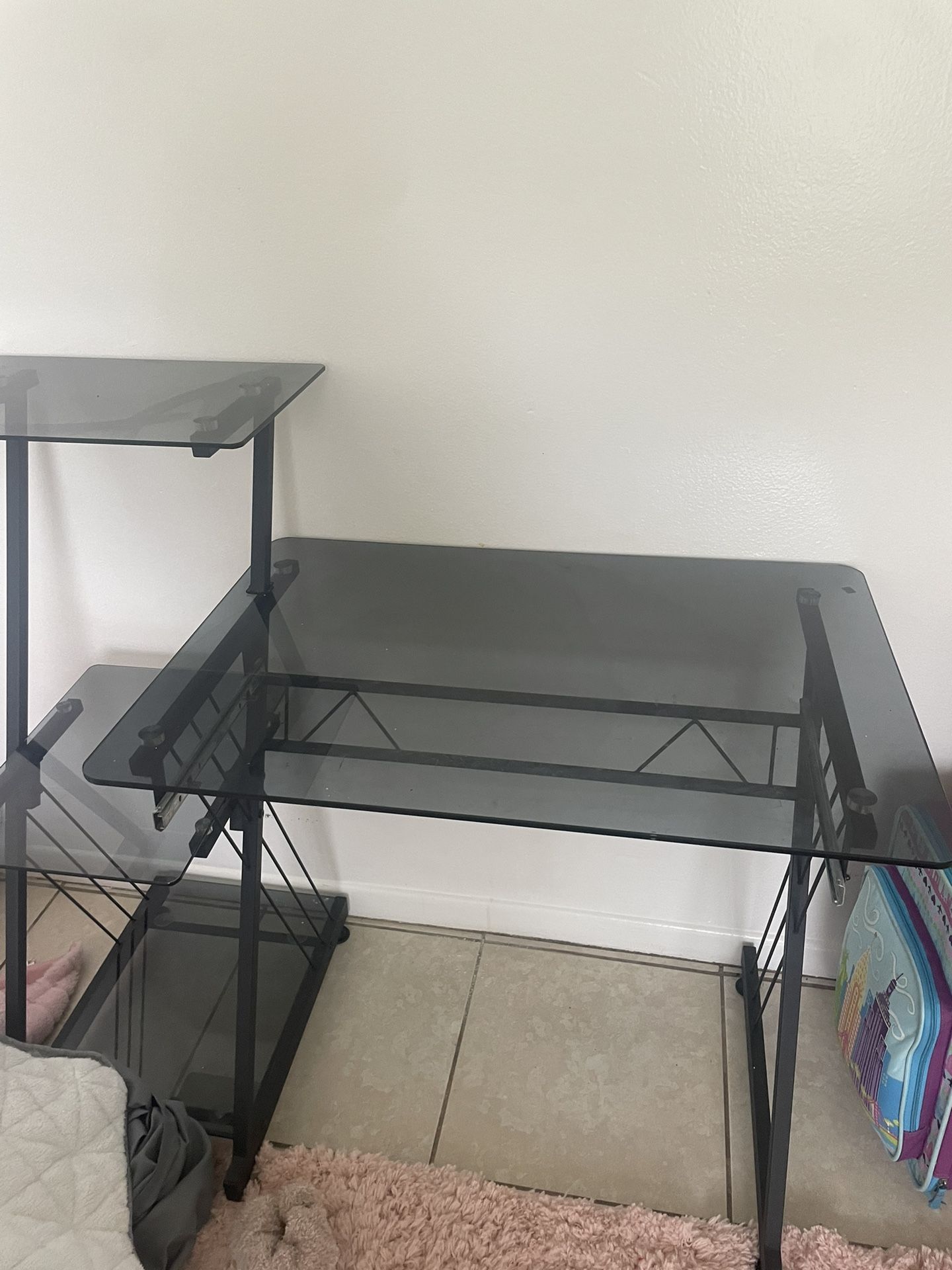 Black Tempered Glass Desk