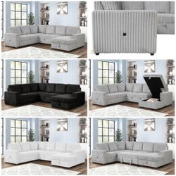 NEW Corduroy SECTIONAL W/Storage $1500