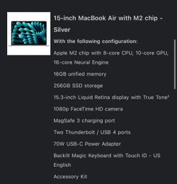 15-inch MacBook Air with M2 chip- Silver