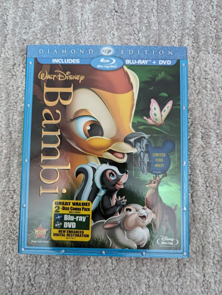 Bambi Diamond Edition Blu-ray And DVD Brand New Factory Sealed With Slip Cover